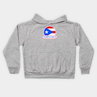 Puerto Rico Country Badge - Puerto Rico Flag Kids Hoodie